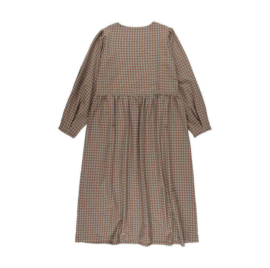 KIT PER CUCIRE VESTITO LUNA VICHY KAKI