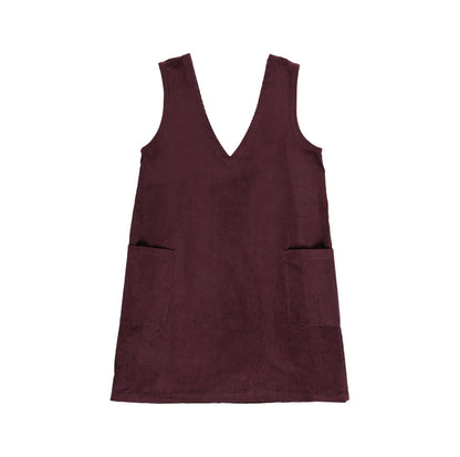 KIT DE COUTURE TABLIER MAIA VELOURS CÔTELÉ AUBERGINE