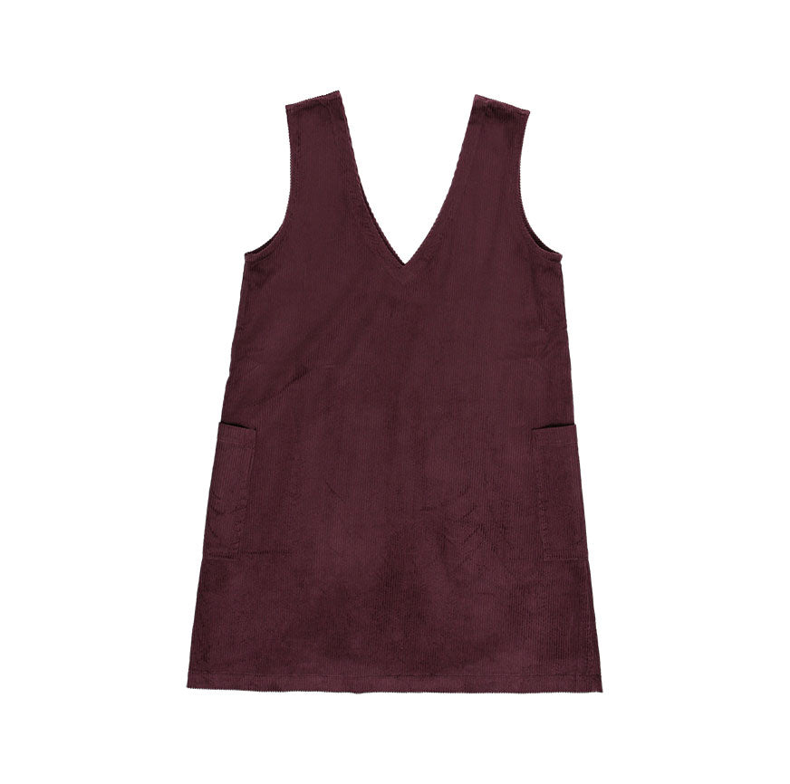 KIT DE COUTURE TABLIER MAIA VELOURS CÔTELÉ AUBERGINE