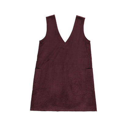 KIT DE COUTURE TABLIER MAIA VELOURS CÔTELÉ AUBERGINE