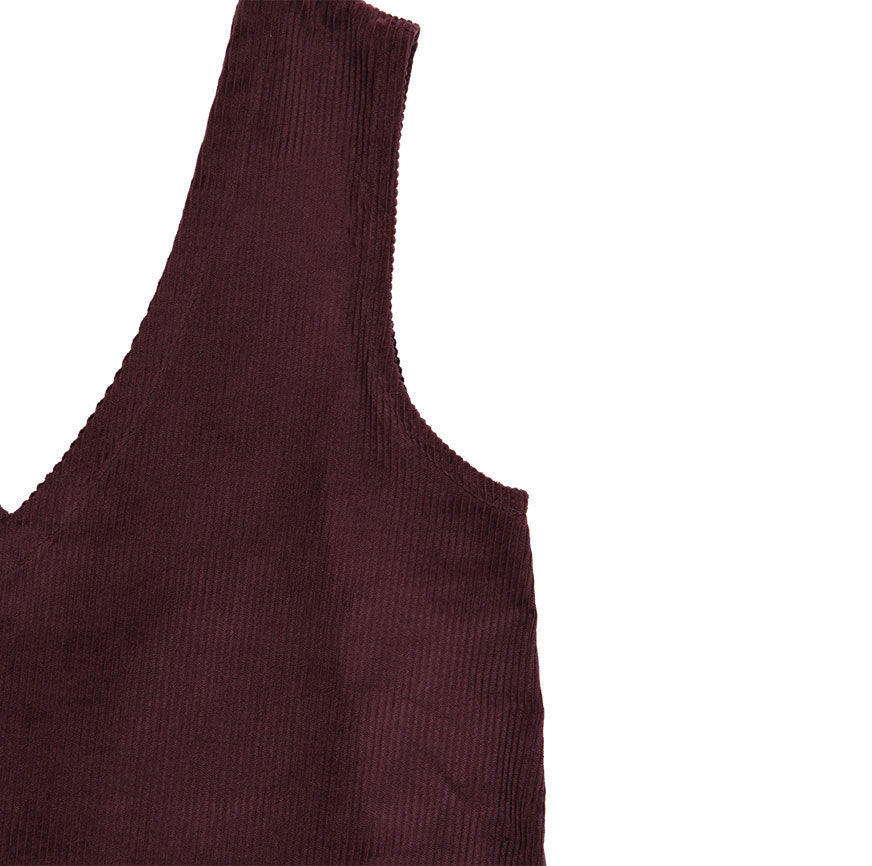 KIT DE COUTURE TABLIER MAIA VELOURS CÔTELÉ AUBERGINE