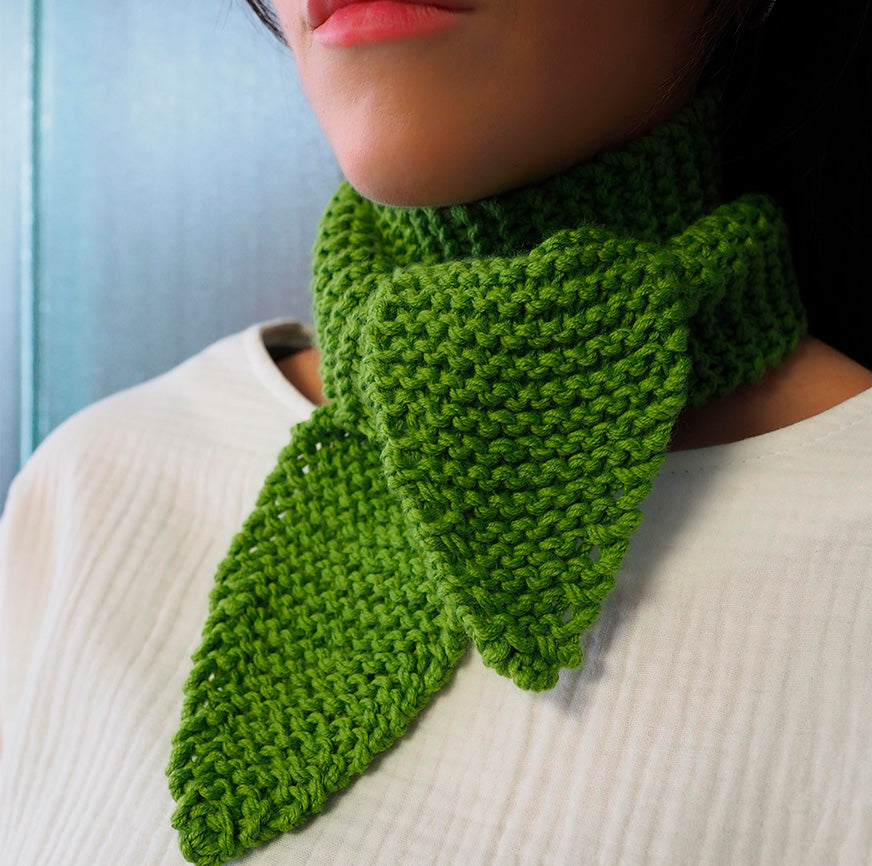 kit de tricot foulard mia vert