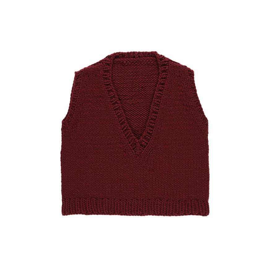 KIT PARA TEJER CHALECO NARA BURDEOS