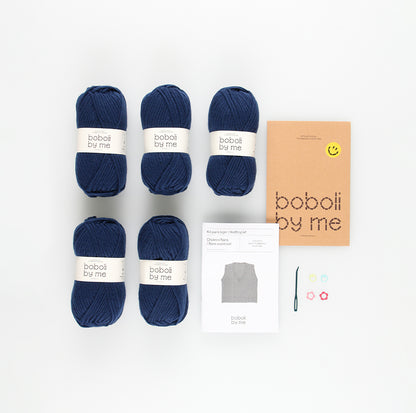 KIT PARA TEJER CHALECO NARA AZUL