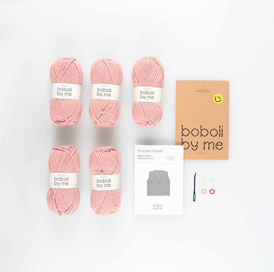 KIT PARA TEJER CHALECO NARA ROSA