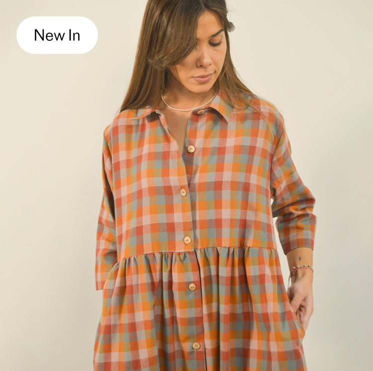 telma dress sewing kit multicolour checks