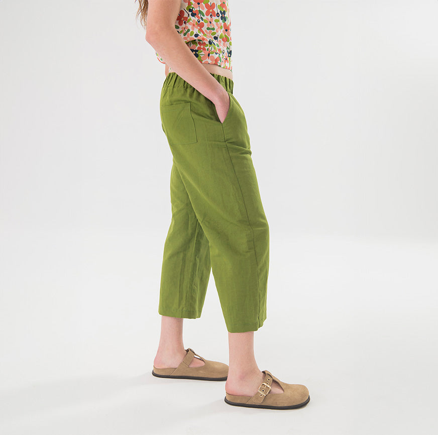 KIT CUCITO PER PANTALONI WIDE PARKS VERDE OLIVA