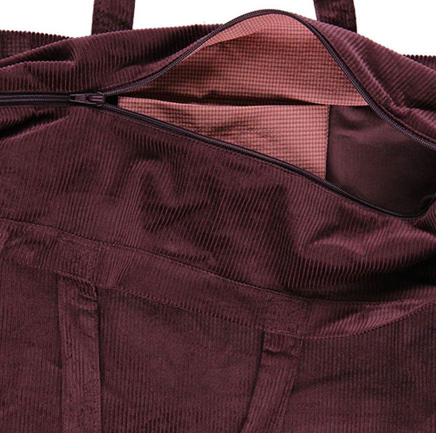 sewing kit saga bag corduroy eggplant