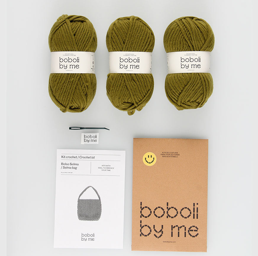 KIT DE CROCHET SAC SELMA VERT OLIVE