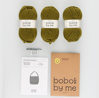 KIT DE CROCHET SAC SELMA VERT OLIVE