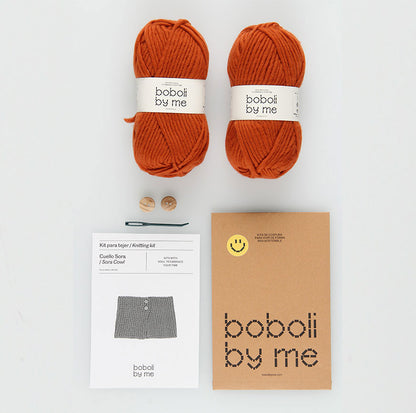 KIT POUR TRICOTER UN COL AVEC BOUTONS SORA ROUILLE