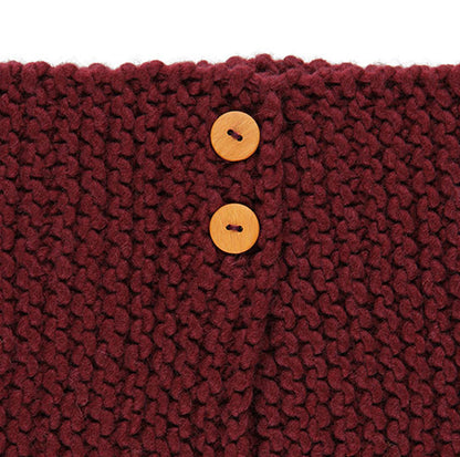 KIT POUR TRICOTER UN COL AVEC BOUTONS SORA BORDEAUX