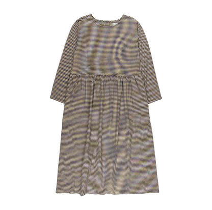 KIT DE COUTURE ROBE TESSA OATMEAL À CARREAUX BLEUS FINS