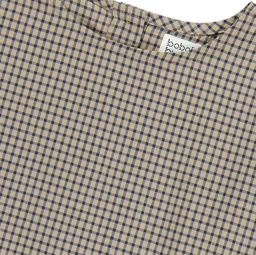 KIT DE COUTURE ROBE TESSA OATMEAL À CARREAUX BLEUS FINS