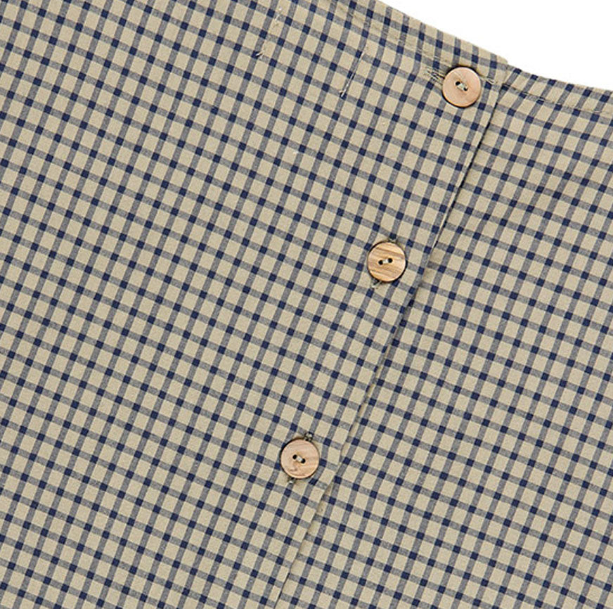 KIT DE COUTURE ROBE TESSA OATMEAL À CARREAUX BLEUS FINS