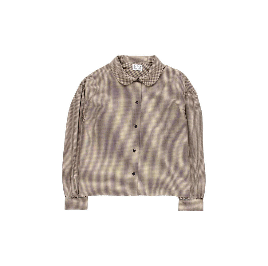 KIT DE COUTURE BLOUSE TOVE OATMEAL À CARREAUX BLEUS MICRO FINE