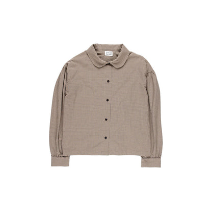 KIT DE COUTURE BLOUSE TOVE OATMEAL À CARREAUX BLEUS MICRO FINE