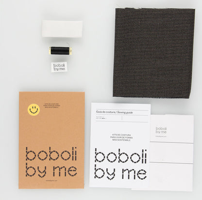 KIT DE COUTURE PANTALON ZOEY PIED-DE-POULE GRIS ANTHRACITE