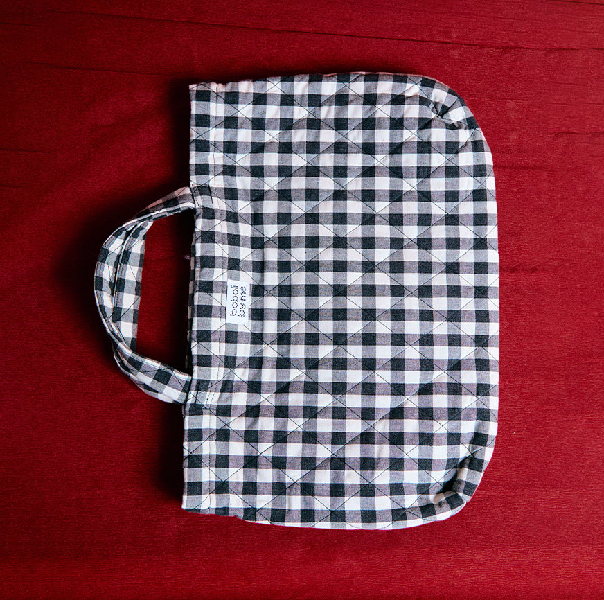 KIT COSTURA BOLSA ACOLCHADA EIRA ESTAMPADO CUADROS ANTRACITA