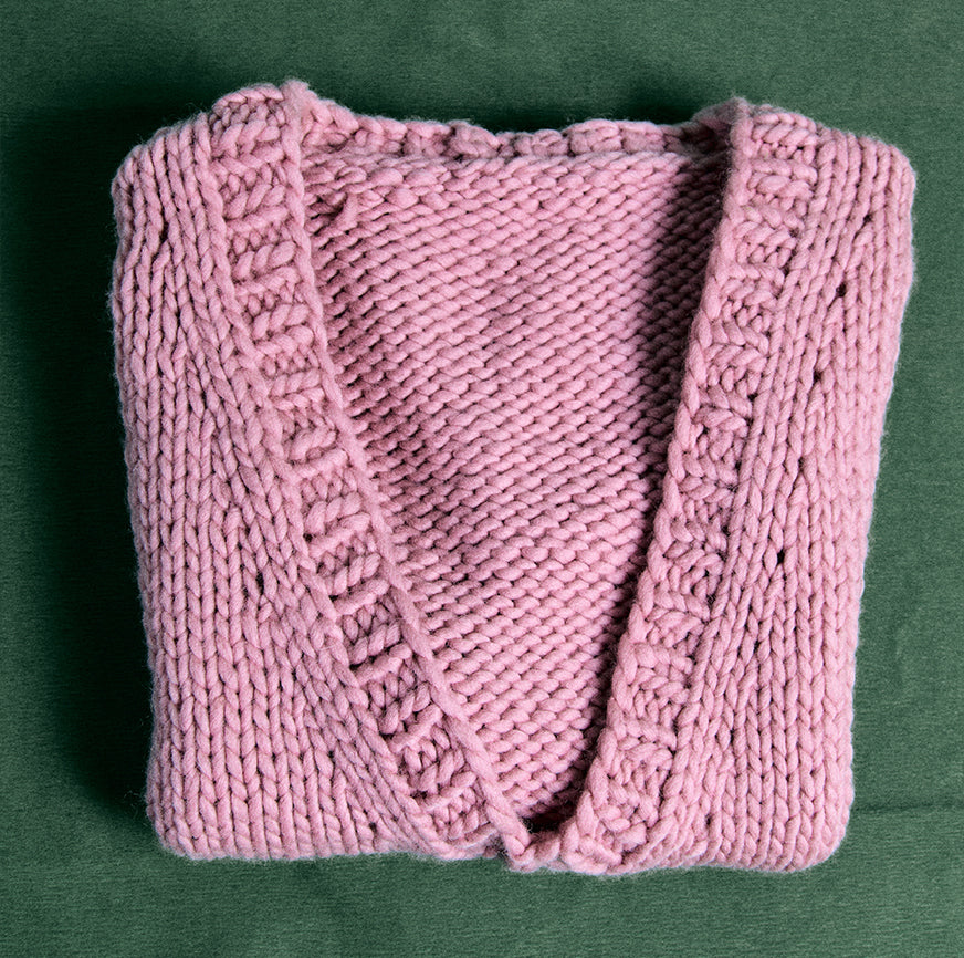 kit para tejer chaleco nara rosa