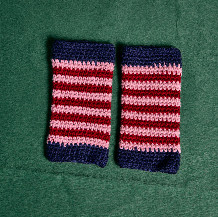 KIT CROCHET LUMA SAC ROUGE RAYURES MULTICOLORES