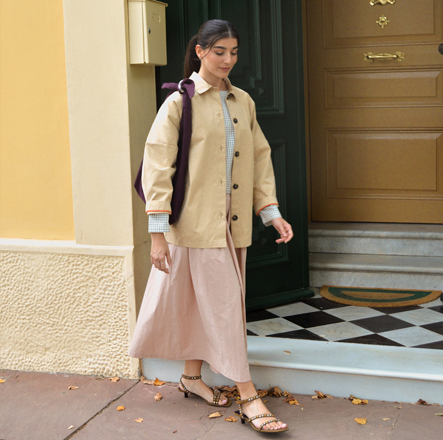 kit de couture veste de travail iris camel